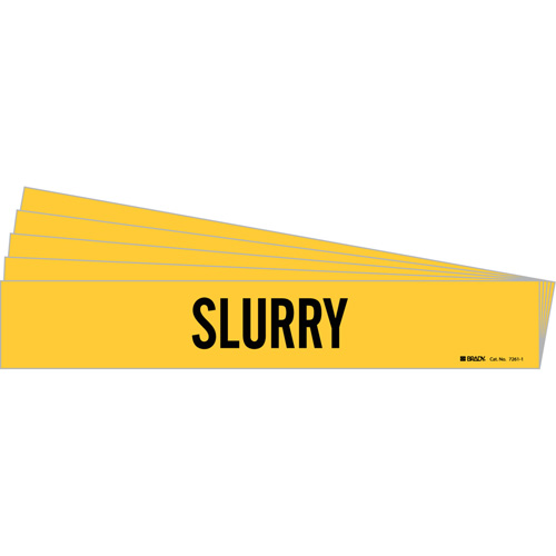 "Slurry" Pipe Marker, Self-Adhesive, 2-1/4" H x 14" W, Black on Yellow