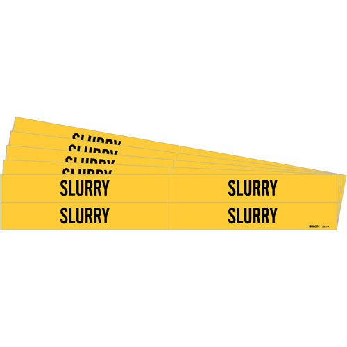 "Slurry" Pipe Marker, Self-Adhesive, 1-1/8" H x 7" W, Black on Yellow