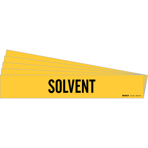"Solvent" Pipe Marker, Self-Adhesive, 4" H x 24" W, Black on Yellow