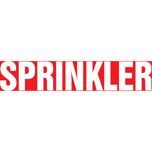 "Sprinkler" Pipe Markers, Self-Adhesive, 4" H x 24" W, White on Red