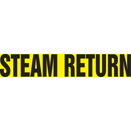 "Steam Return" Pipe Markers, Self-Adhesive, 4" H x 24" W, Black on Yellow