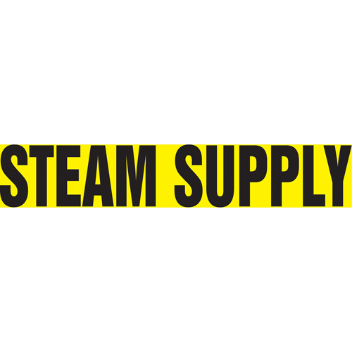 "Steam Supply" Pipe Markers, Self-Adhesive, 2-1/2" H x 12" W, Black on Yellow