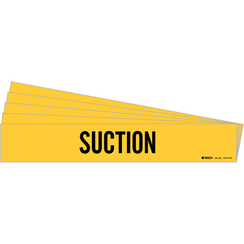 "Suction" Pipe Marker, Self-Adhesive, 4" H x 24" W, Black on Yellow