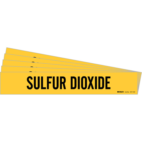 "Sulfur Dioxide" Pipe Marker, Self-Adhesive, 4" H x 24" W, Black on Yellow