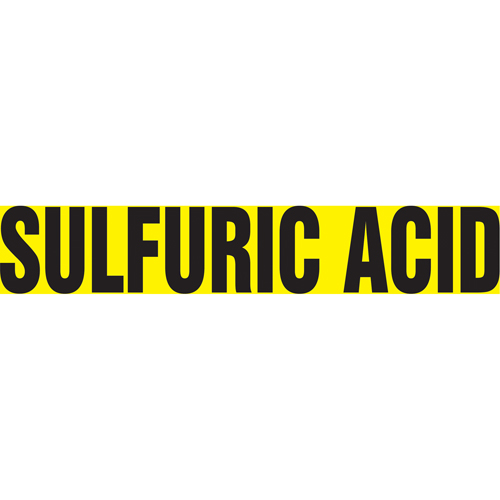 "Sulfur Acid" Pipe Markers, Self-Adhesive, 2-1/2" H x 12" W, Black on Yellow
