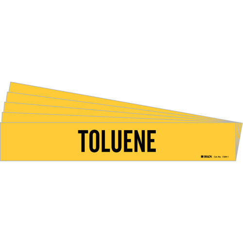 "Toluene" Pipe Marker, Self-Adhesive, 2-1/4" H x 14" W, Black on Yellow