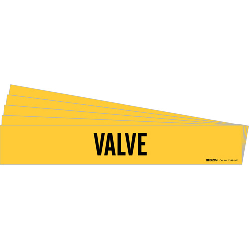 "Valve" Pipe Marker, Self-Adhesive, 4" H x 24" W, Black on Yellow