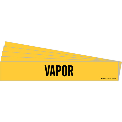 "Vapor" Pipe Marker, Self-Adhesive, 4" H x 24" W, Black on Yellow