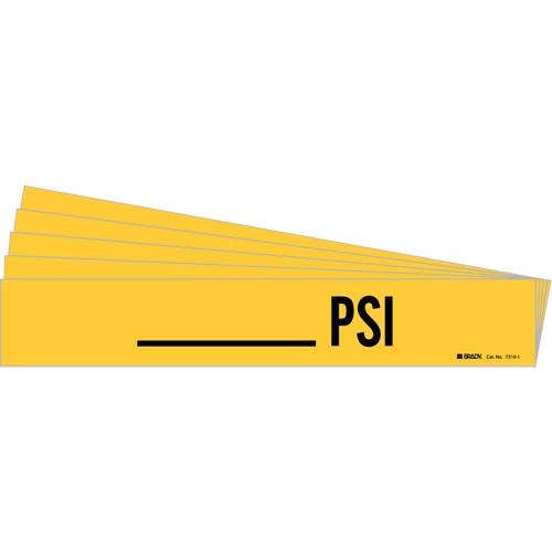 "PSI" Pipe Marker, Self-Adhesive, 2-1/4" H x 14" W, Black on Yellow