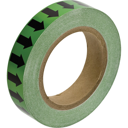 Directional Arrow Pipe Marker Tape, 90', Black on Green