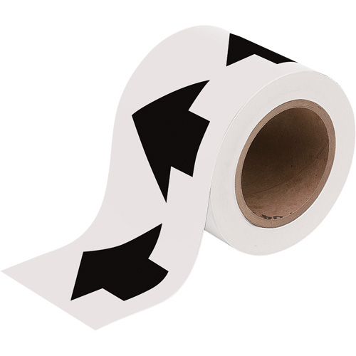 Directional Arrow Pipe Marker Tape, 90', Black on White