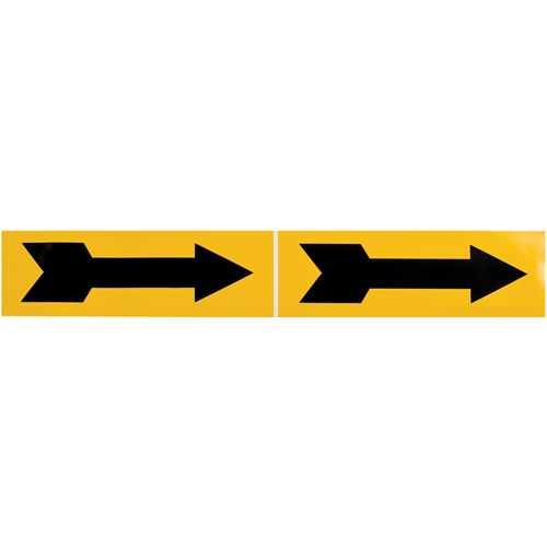 Arrow Pipe Marker, Self-Adhesive, 2-1/4" H x 7" W, Black on Yellow