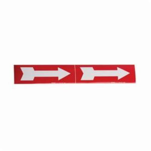 Arrow Pipe Markers, Self-Adhesive, 2-1/4" H x 7" W, White on Red