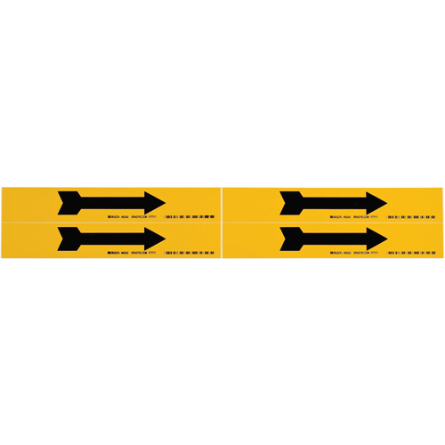 Arrow Pipe Marker, Self-Adhesive, 1-1/8" H x 7" W, Black on Yellow