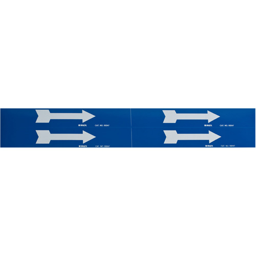 Arrow Pipe Markers, Self-Adhesive, 1-1/8" H x 7" W, White on Blue
