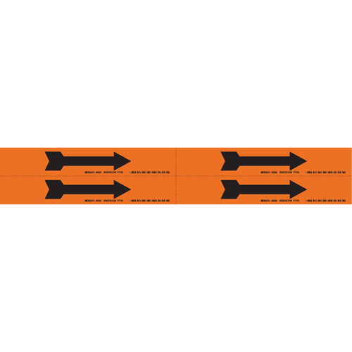 Arrow Pipe Markers, Self-Adhesive, 1-1/8" H x 7" W, Black on Orange