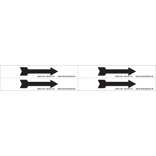Arrow Pipe Marker, Self-Adhesive, 1-1/8" H x 7" W, Black on White
