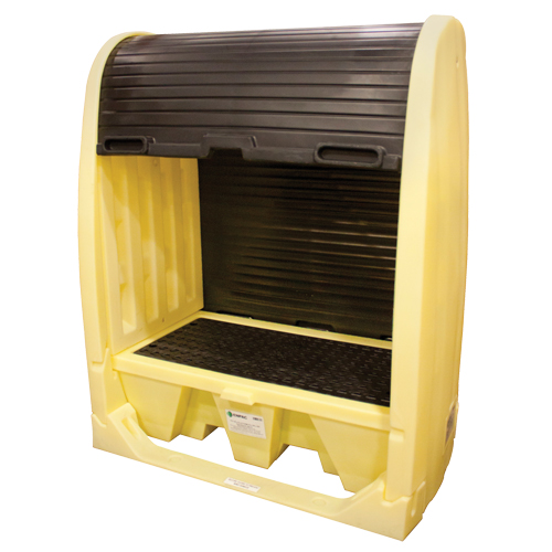 Drum Hardcover & Spillpallet™ With Drain, 60" L x 37" W x 72" H, 2000 lbs. Load Capacity