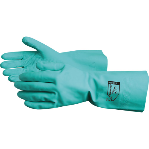 Chemstop™ Chemical Resistant Gloves, Size 9, 12" L, Nitrile, Flock-Lined Inner Lining, 15-mil