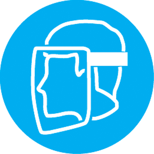 Right to Know Pictogram Labels - Face Shield, Vinyl, Sheet, 5/8" L x 3/4" W