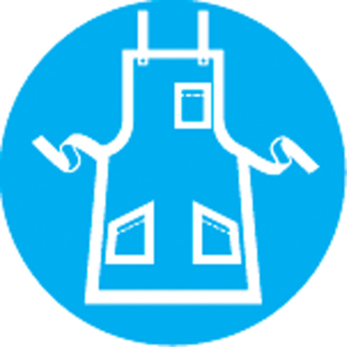 Right to Know Pictogram Labels - Apron, Vinyl, Sheet, 1" L x 1-1/8" W