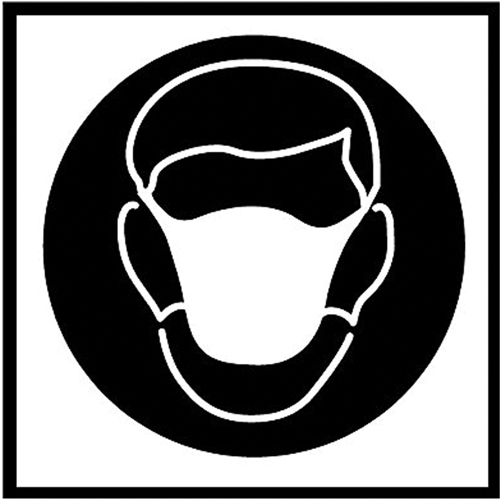 Right to Know Pictogram Labels - Dust Mask, Vinyl, Sheet, 5/8" L x 3/4" W