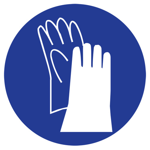 Right to Know Pictogram Labels -Gloves, Vinyl, Sheet, 1" L x 1-1/8" W