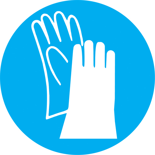 Right to Know Pictogram Labels -Gloves, Vinyl, Sheet, 1-1/4" L x 1-1/2" W