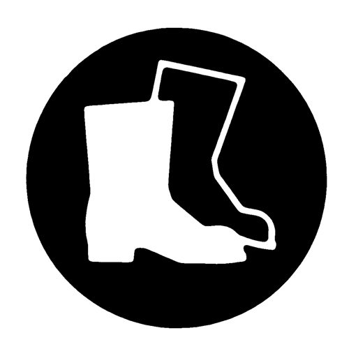 Right to Know Pictogram Labels -Boots, Vinyl, Sheet, 1-1/4" L x 1-1/2" W