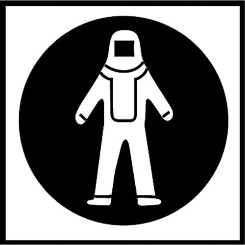 Right to Know Pictogram Labels - Full Protection Suit, Vinyl, Sheet, 5/8" L x 3/4" W
