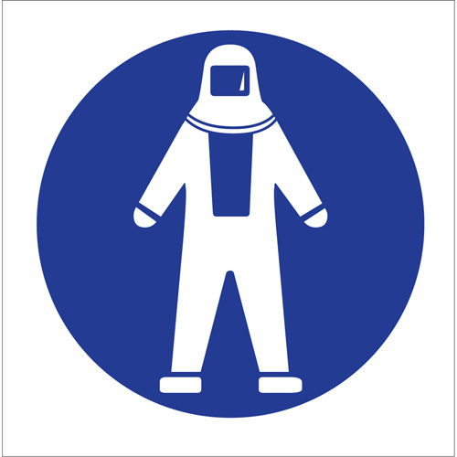 Right to Know Pictogram Labels - Full Protection Suit, Vinyl, Sheet, 1-1/4" L x 1-1/2" W
