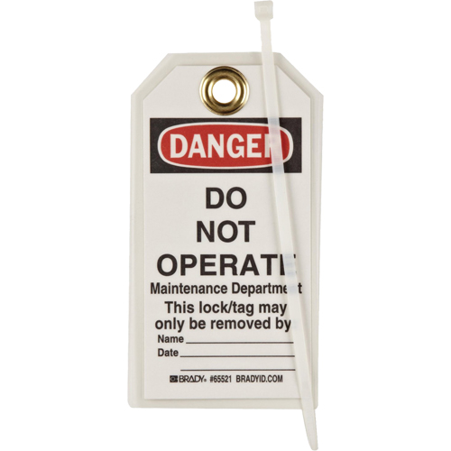 Lockout Tags, Plastic, 3" W x 5-1/2" H, English