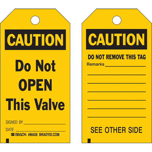 Safety Tags, Plastic, 4" W x 7" H, English