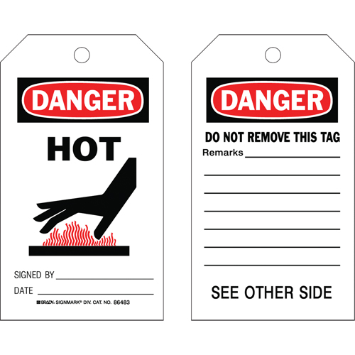 Safety Tags, Plastic, 4" W x 7" H, English
