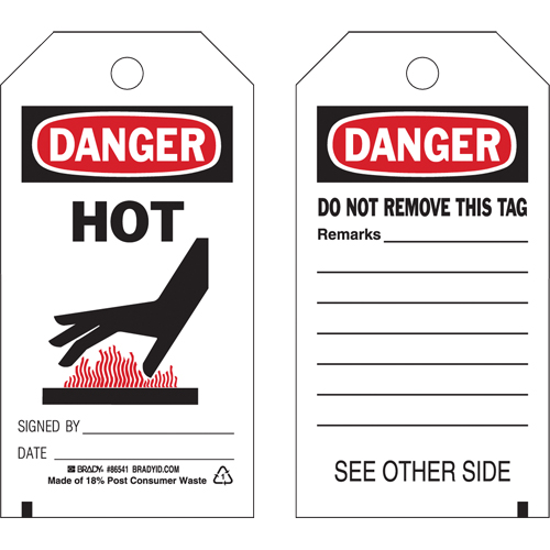 Safety Tags, Plastic, 3" W x 5-3/4" H, English