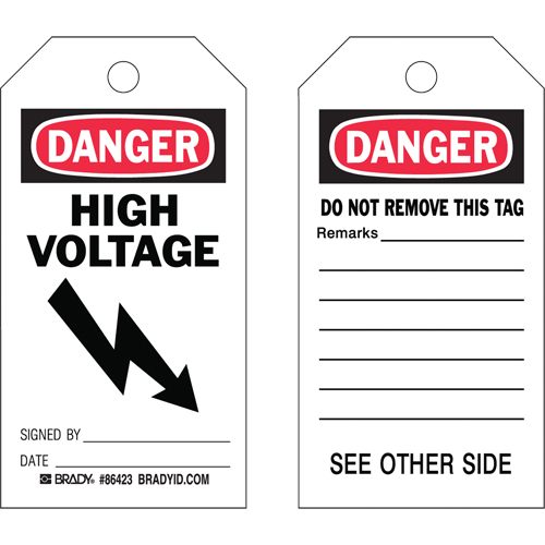 Safety Tags, Cardstock, 3" W x 5-3/4" H, English