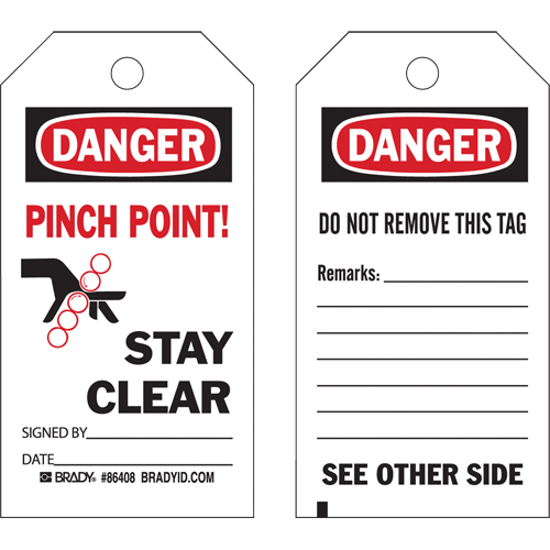 Safety Tags, Plastic, 3" W x 5-3/4" H, English
