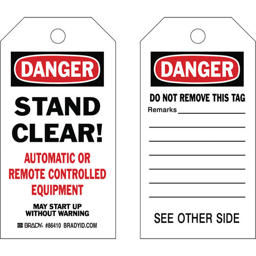 Safety Tags, Plastic, 3" W x 5-3/4" H, English