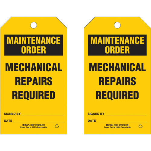 Safety Tags, Plastic, 4" W x 7" H, English
