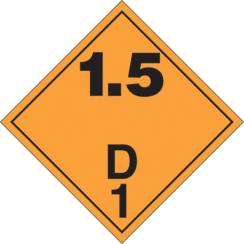 Explosive Materials TDG Placard, Plastic
