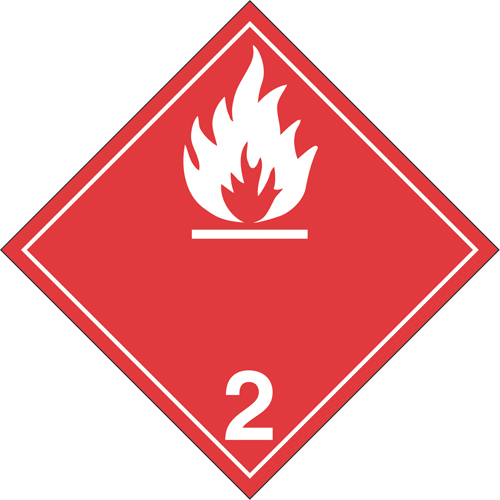 Flammable Gases TDG Placard, Tagboard