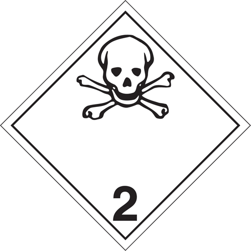 Toxic Gas TDG Placard, Tagboard