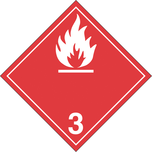 Flammable Liquids TDG Placard, Plastic