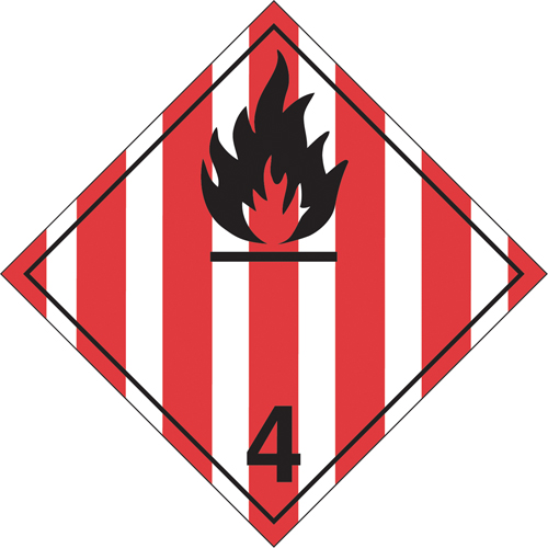 Flammable Solids TDG Placard, Plastic
