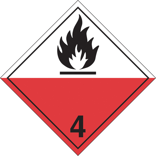 Spontaneous Combustibles TDG Placard, Plastic