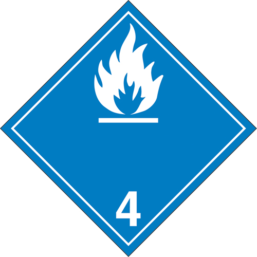 Water Reactive Substances TDG Placard, Plastic
