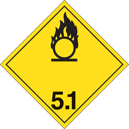 Oxidizing Substances TDG Placard, Tagboard