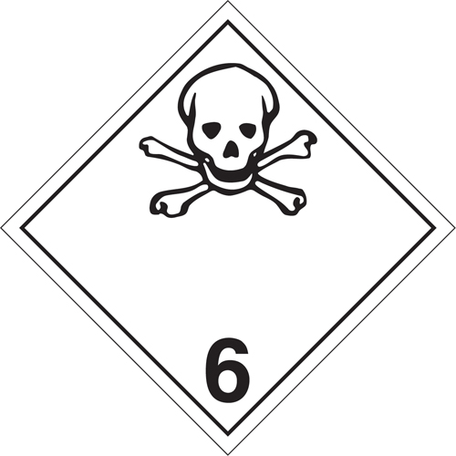 Toxic Materials TDG Placard, Tagboard