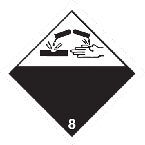 Corrosive Materials TDG Placard, Tagboard