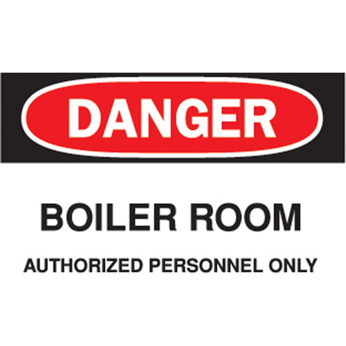 "Boiler Room" Sign, 10" x 14", Aluminum, English